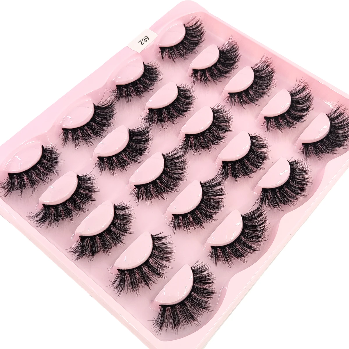 10 paia di ciglia di visone ciglia di gatto soffici e sottili ciglia ricci effetto piuma naturale leggero con ciglia finte