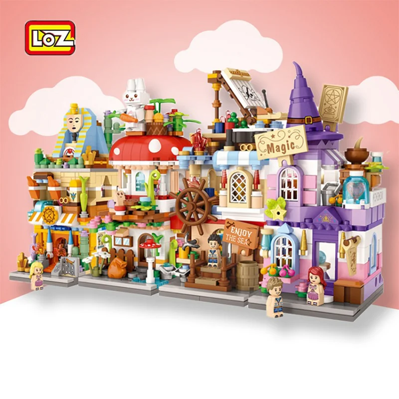 Mini Street View Building Blocks para Crianças, DIY, House Toy, Educacional, Montagem