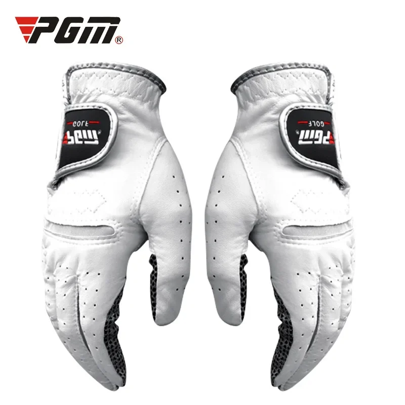 

Pgm Authentic Men's Golf Gloves Breathable Leather Sheepskin Left Right Hand Anti-skid Beginner Practice Accessories St001