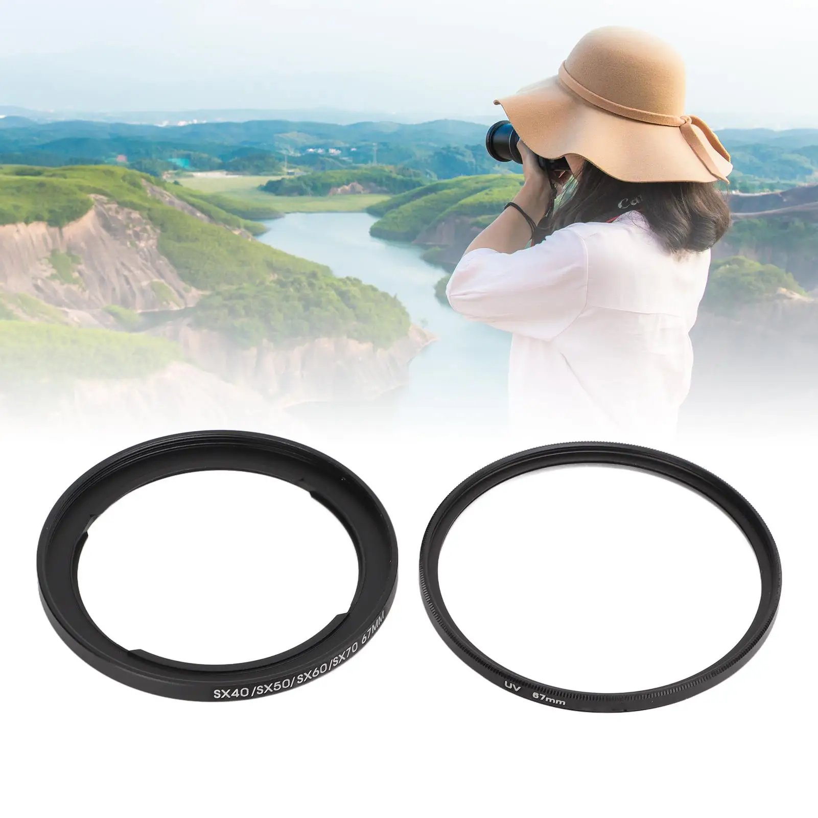 67mm UV Lens Filter for sx40 , for sx50 , for sx60 Cameras - Protective Filter & Cap