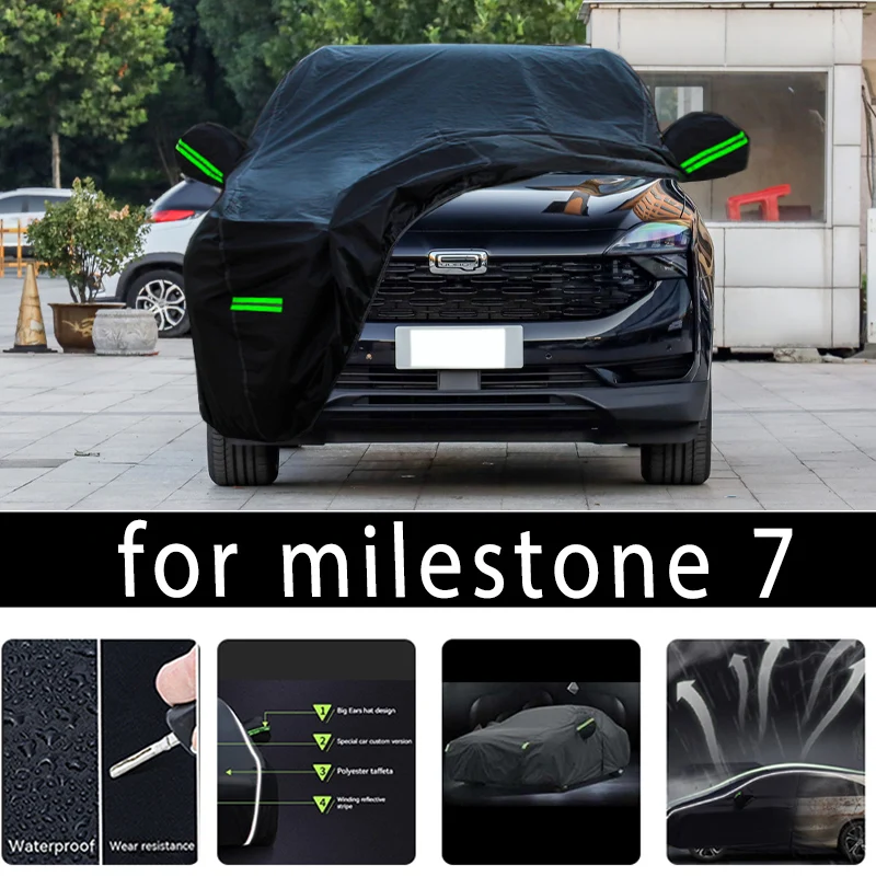 

For milestone 7 Car Covers Outdoor Waterproof Sun Rain Snow Protection UV Auto Cover 190T Car Protective Full Covers