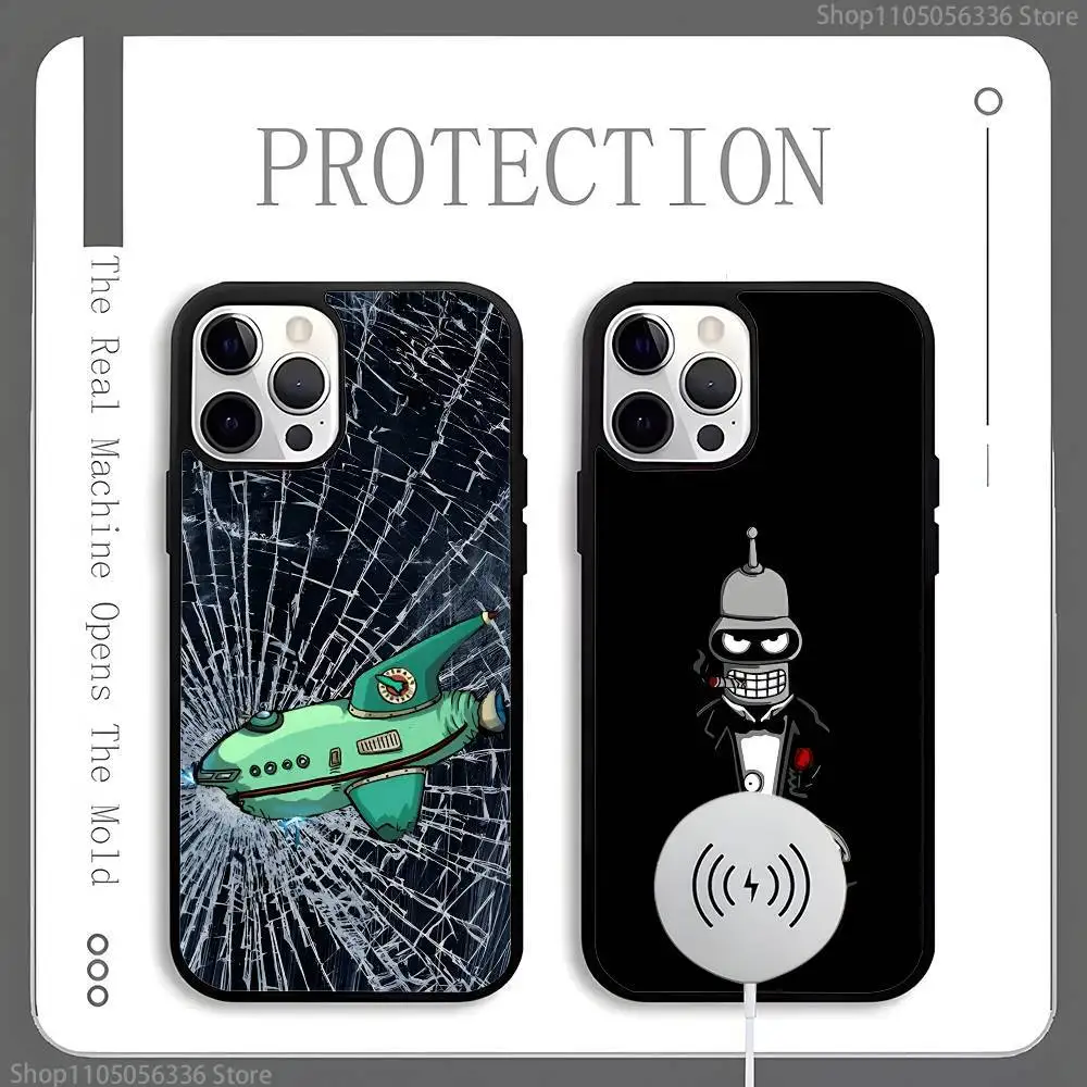 

F-Futurama Funny B-Bender Phone Case For Magnetic Wireless Charge Cover For iphone 16 15 14 13 12 11 Pro Max Plus Coque