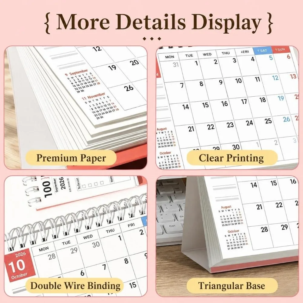 New 2027 Desk Calendar Monthly Layout Spiral Bound Coil Calendar Writable Pages Monthly Calendar Home Office