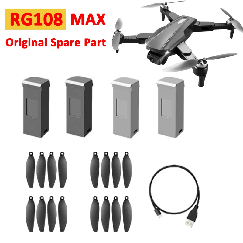 

RG108 MAX RG-108 Drone Original Spare Part 7.4V 3000Mah Battery/USB Charger Cable/ Propeller Blade Wing Replacement Accessory