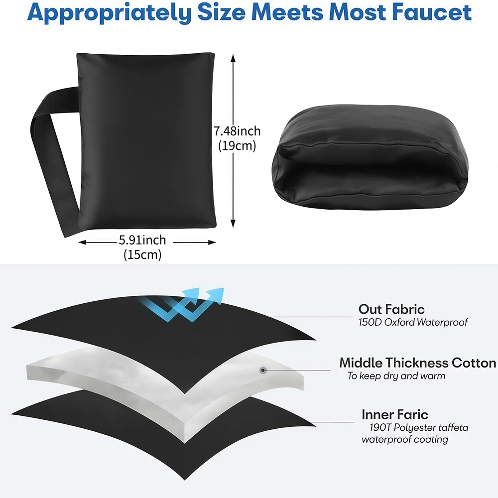 1Pc Outdoor Faucet Cover, Winter Freeze Protection Insulation for Water Taps, Garden Faucet Protector
