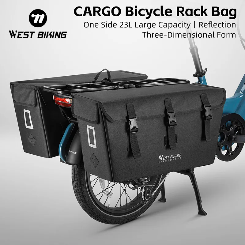 WEST BIKING Bicycle Bag Road Bike Rack Trunk Pack 23L Large Capacity Luggage Carrier Seat Panniers Cycling Bag Durable Travel