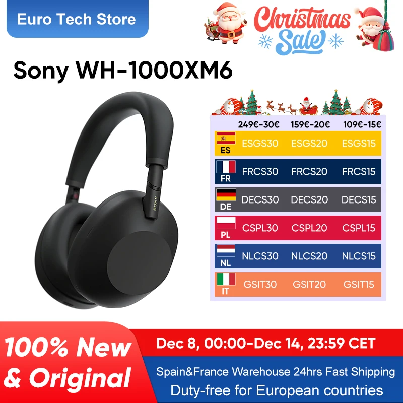Sony WH-1000XM6 casque suppression du bruit son haute résolution ajustement doux conception pliable 30 heures batterie prise en charge iOS Android