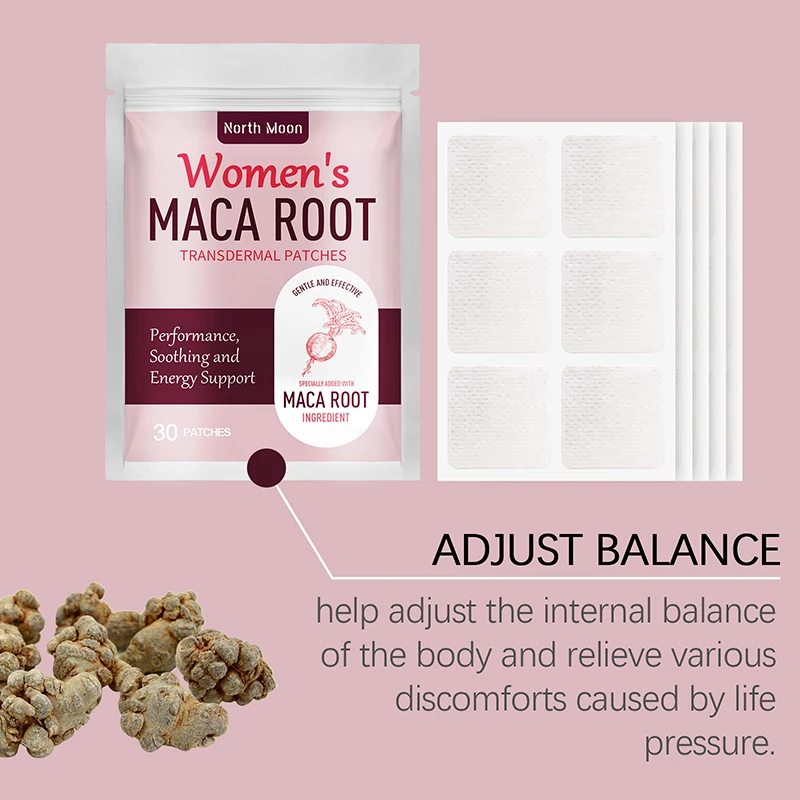 30 رقعًا للعناية بالجسم الأنثوي، مكونات طبيعية، رقع ماكا جذر عبر الجلد، تدعم توازن الهرمونات للطاقة، مصنوعة خصيصًا #3