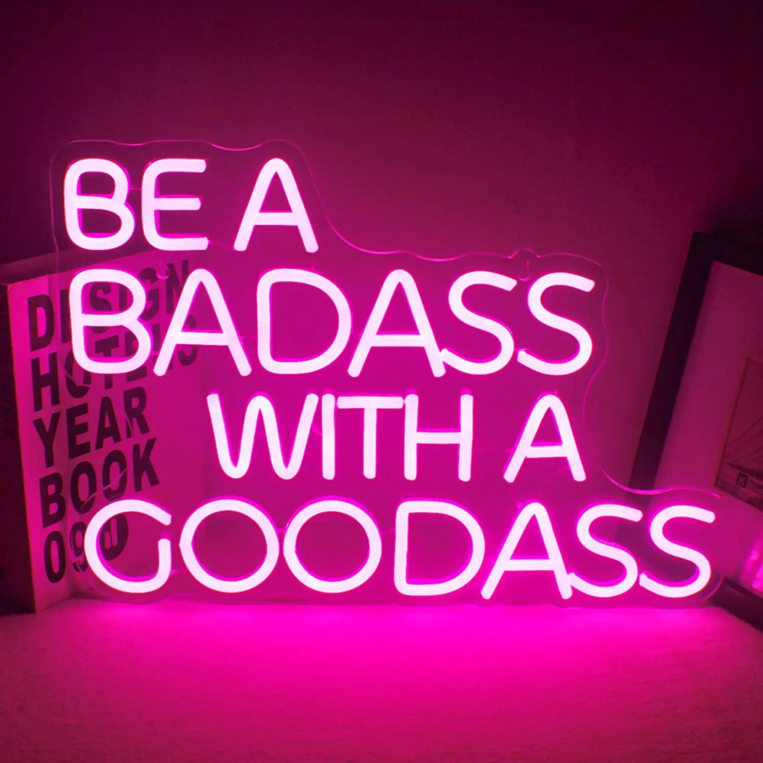 

Неоновая вывеска для спортзала BE A BADASS WITH A GOODASS, светодиодные светильники с регулировкой яркости через USB для бара, клуба, тренажерного зала, фитнес-клуба, настенный декор, настенные светильники