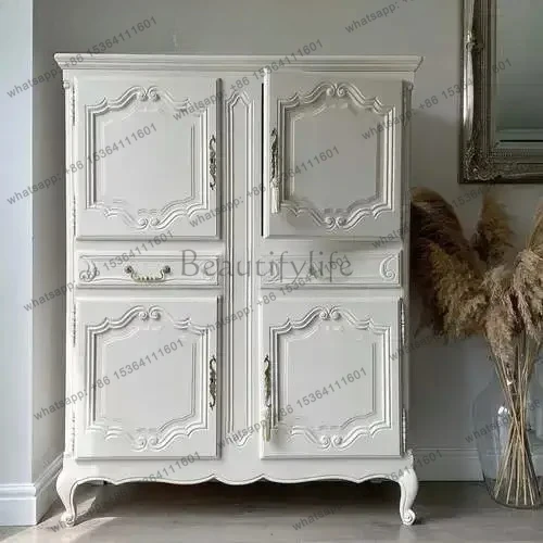 French American Style Carved Vintage Sideboard Dining Room French Locker Storage Cabinet French Wardrobe