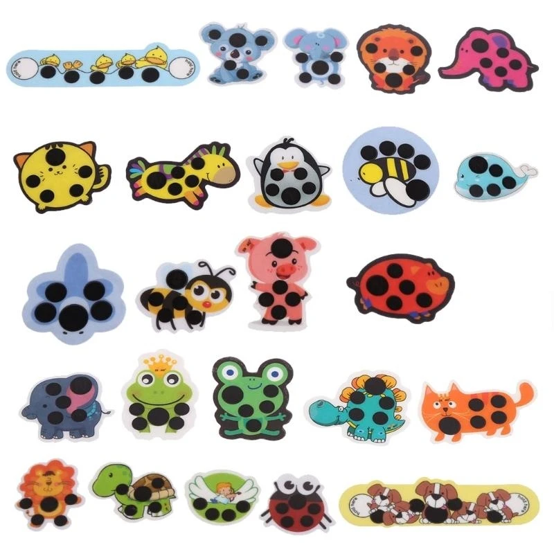 

Baby Forehead Temperature Monitor Strips Animal Forehead Fever Sticker 5pcs G2TD