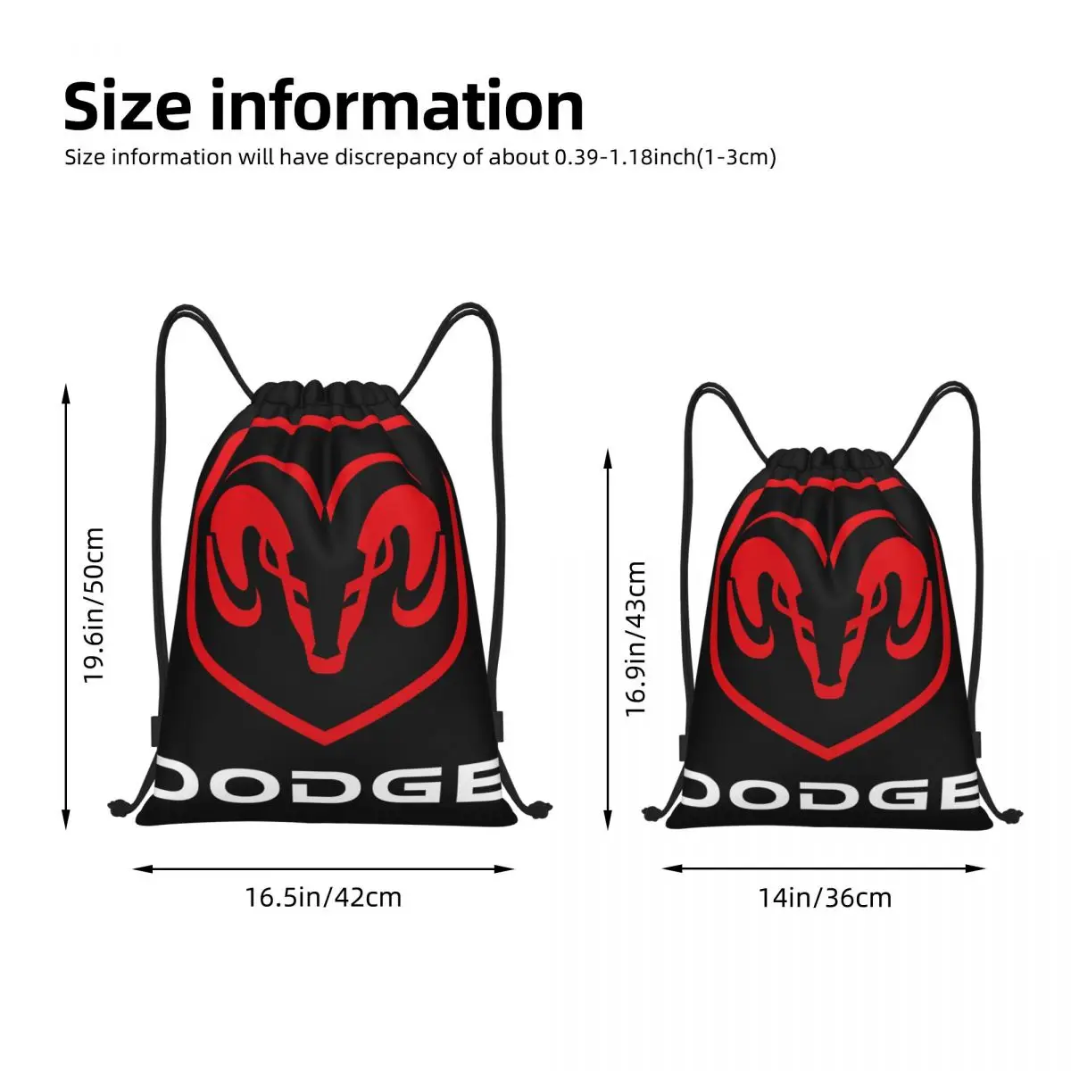 NEW Dodge Logo Portable Drawstring Bags Backpack Storage Bags Outdoor Sports Traveling Gym Yoga