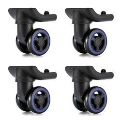 4pcs/Pack Heavy Duty Luggage Wheel Replacement Trolley Casters Double Row 360 Degree Swivel Suitcase Mute Wheels Black