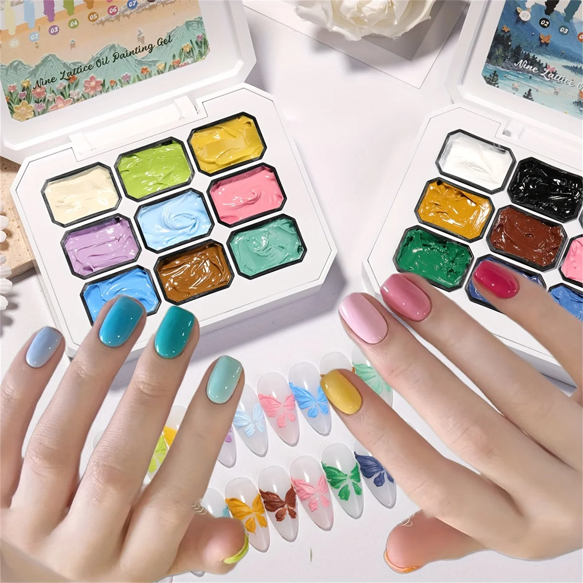 Esmalte de uñas en gel con pintura al óleo sólida, dopamina, multicolor, pegamento de alta saturación, gradiente, creación de manicura, fiesta Y2K, 1 ud.