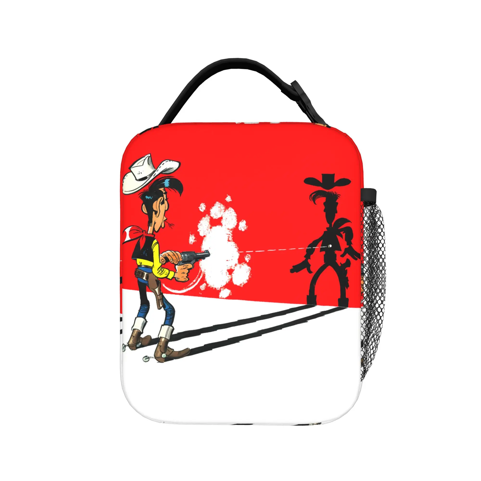 Lucky Luke Cartoon Comics Lunch Bag  Fun Lunch Box For Girls Picnic Convenient Cooler Bag Waterproof Graphic Tote Food Bags