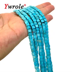 5x5mm Square Blue Howlite Turquoise Loose Spacer Stone Beads For Jewelry Making DIY Bracelet Handmade Accessories 15''