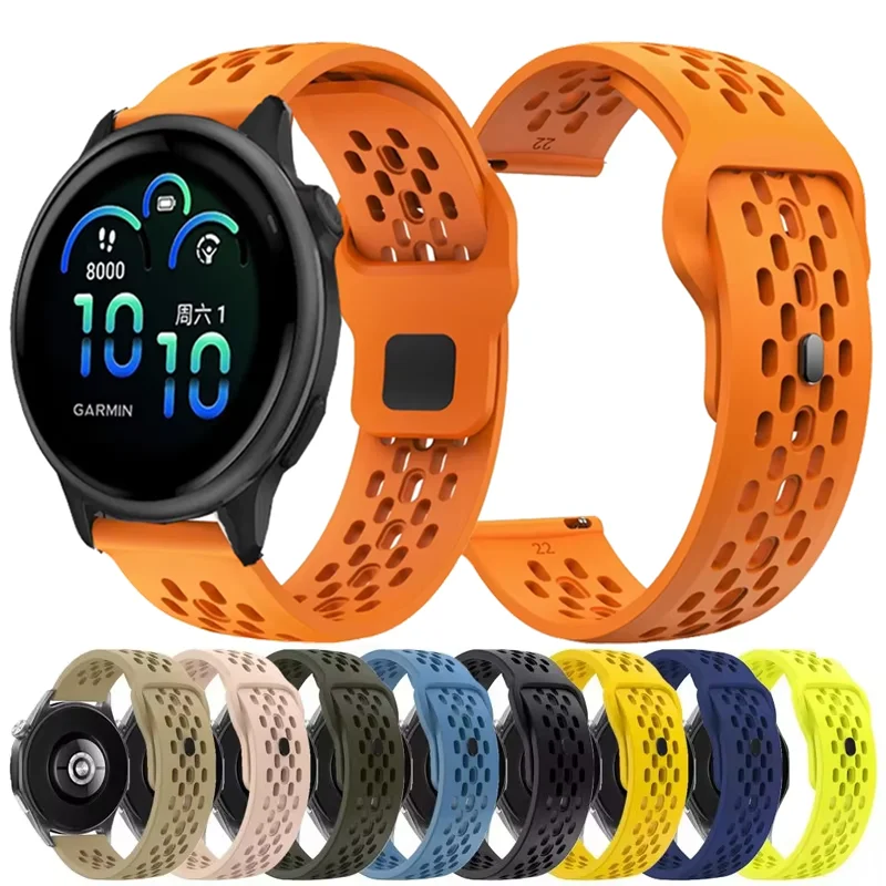 22mm 20mm Sport Silicone Strap For Garmin Forerunner 165 55 965 745 245 265 255 Vivoactive 6 5 4 3 Venu 3 2 SQ2 Music Watchband