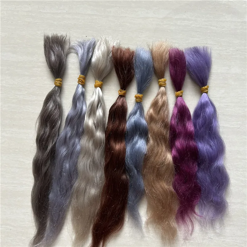 

8 New Colors Reborn Doll Pure Mohair Dark Coffee Royal Blue Light Tan Colors Handrooted Doll Mohair for DIY BJD Dolls