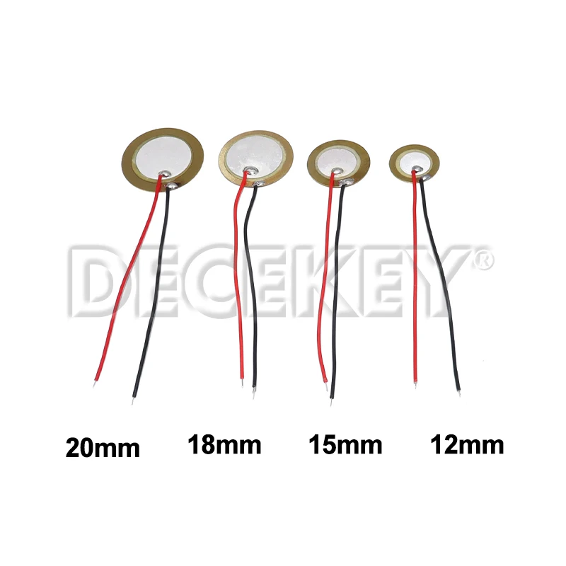 5/10/20PCS Buzzer Piezoelectric Piezo Ceramic Wafer Plate Piezo Element Diameter 12MM 15MM 18MM 20MM 27MM 35MM 50MM with Wire