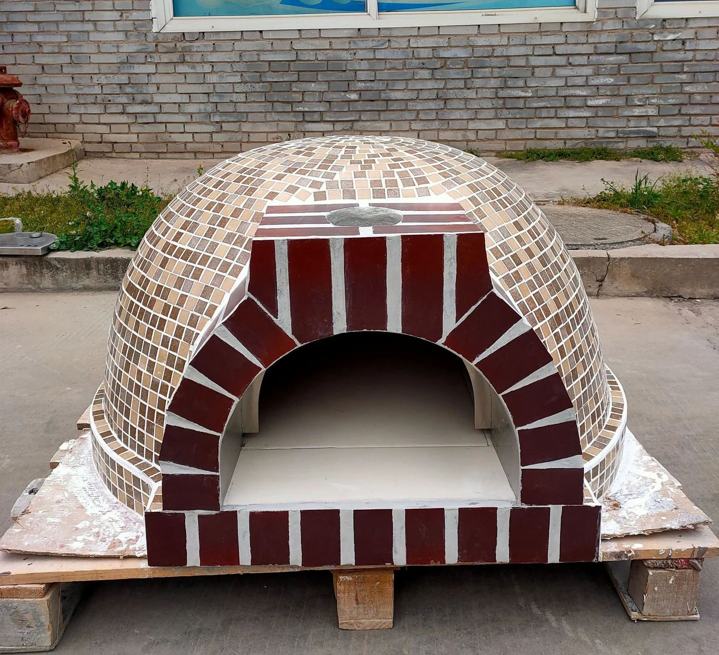 Round Outdoor Wood Fired Pizza Oven Max 500℃ High Temperature Pizza Bread Baking Oven