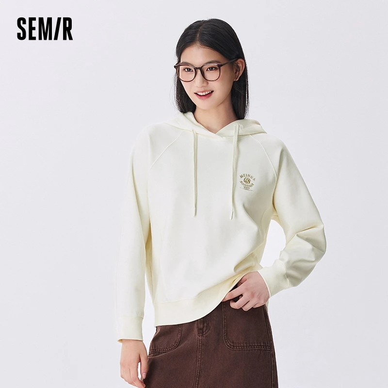 Semir Plum Series Sweatshirt Women Loose Autumn 2024 New Shoulder Sleeve Top