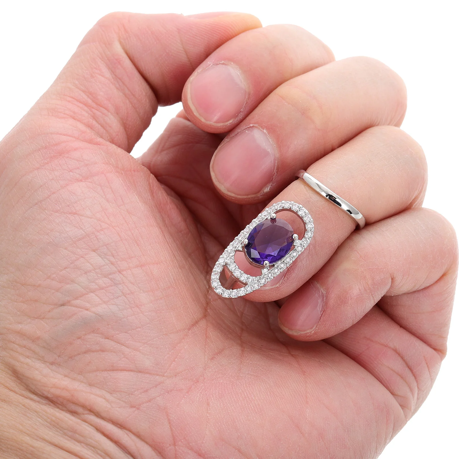 Ongles à doigts ouverts réglables pour femmes, strass scintillants, bijoux d'articulation adaptés aux fêtes, alliage au Design élégant