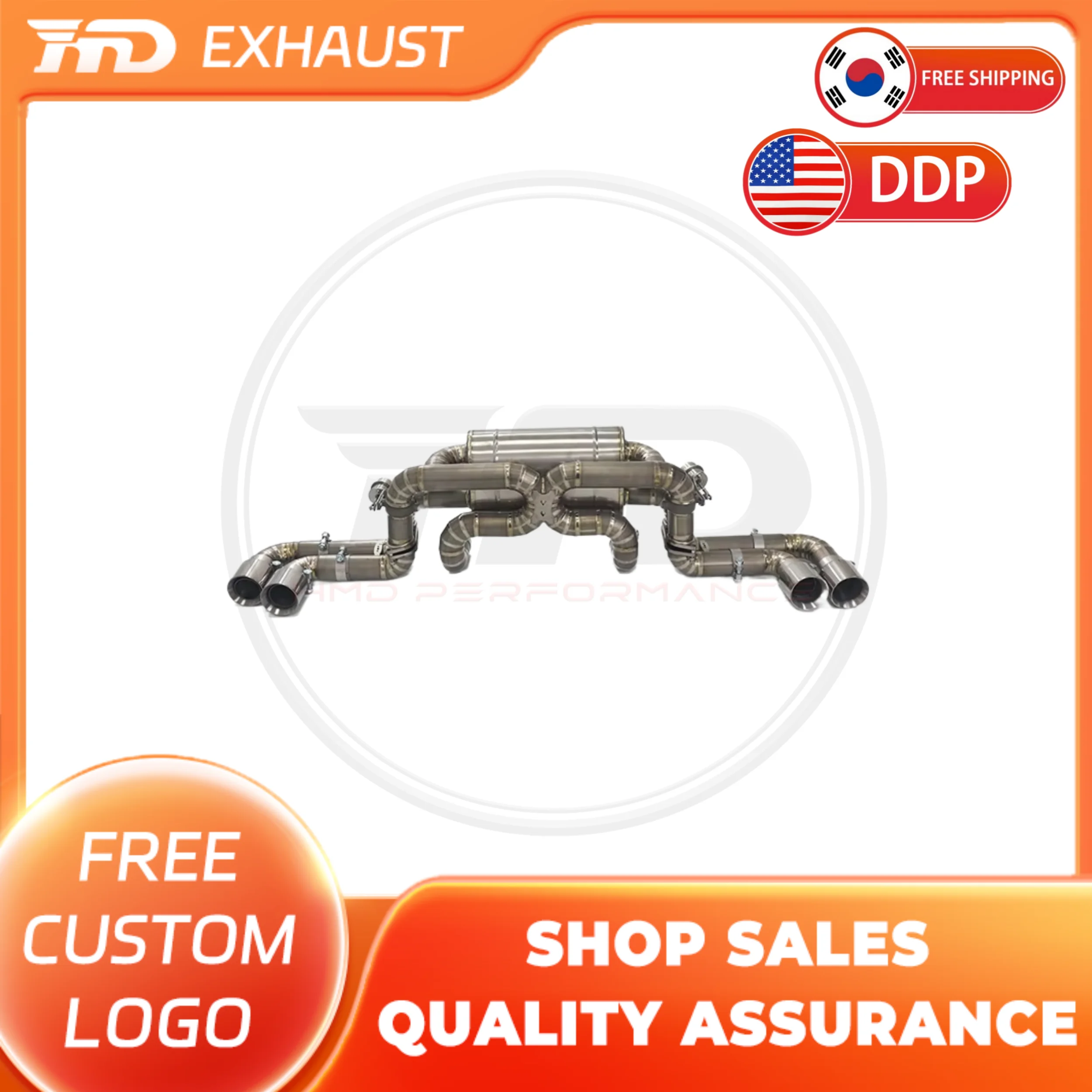 

HMD Hot sale Titanium Alloy Exhaust pipe Catback Exhaust for Ferrari F360 3.6 with valves Muffler