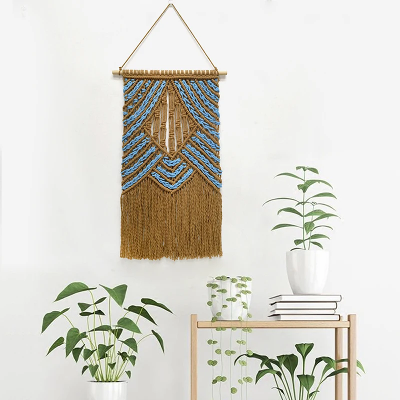 Nordic Creative Handwoven Tapestry Home Decor  Meter Box Cover Wall Hanging Cloth Geometric Pattern Cotton Rectangular