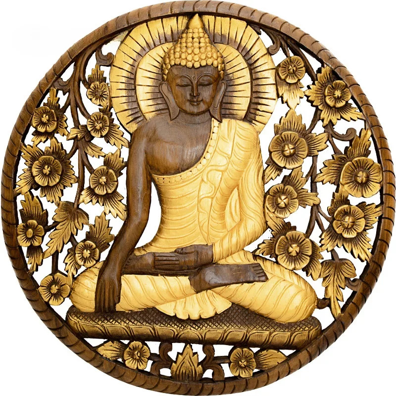 

Eitai National Wood Carving Southeast Asian Chinese Retro Buddha Statue Zen Decoration