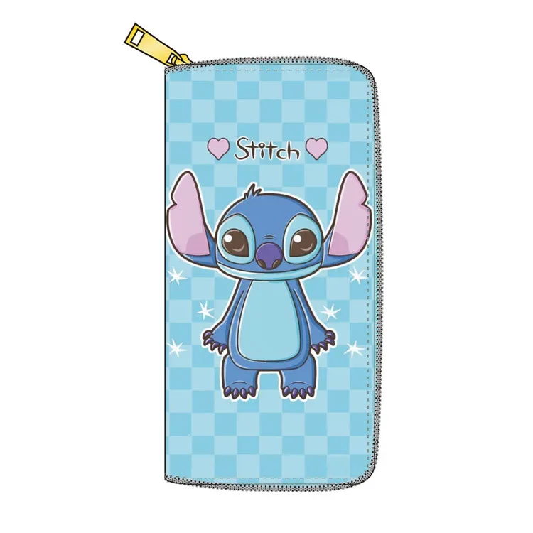 Disney Stitch lady Dumbo coin bag Pu princess handbag long zipper wallet Mermaid  cartoon card holder