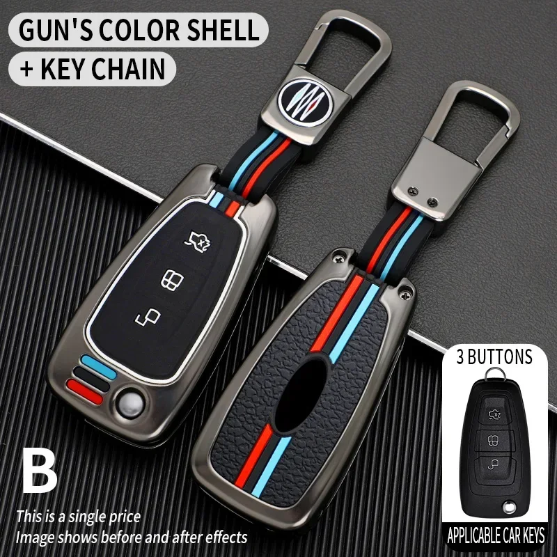 

Car Flip Key Case Cover for Ford Focus MK3 Mondeo Fiesta Kuga Ecosport Eacape Ranger Key Shell Fob Keychain Accessories