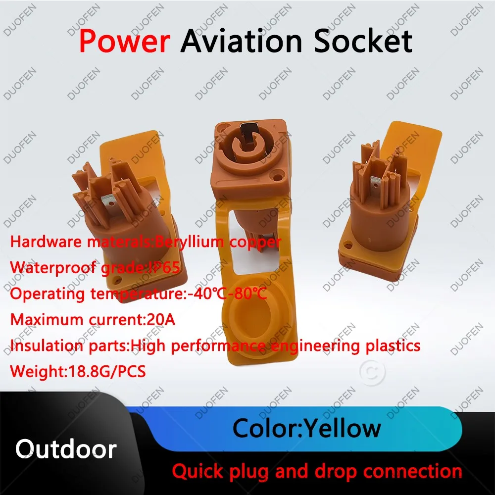 Three-core power aviation socket, 20A input,used for LED display screens