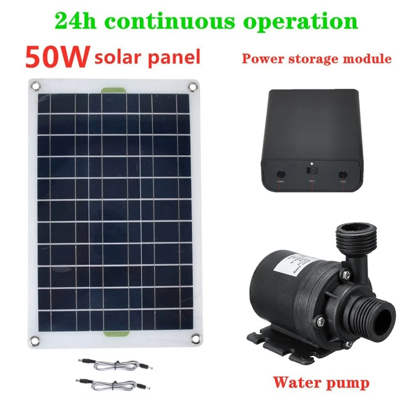 ABSF 50W Solar Water Pump 800L/H DC12V Low Noise Solar Water Fountain Pump For Garden Family Water Fountain Irrigation Pump