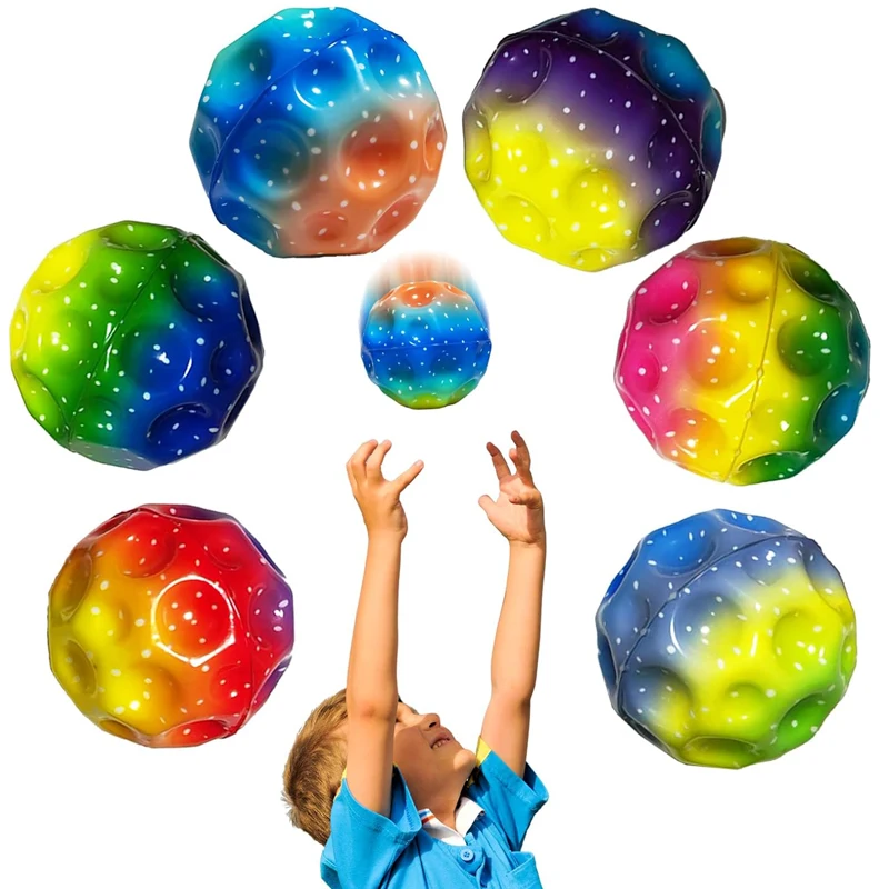 Super Bouncy Moon Ball High Bouncing Space Jump Ball Children ADHD Sensory Toys Balle Rebondissante Enfant Spielzeuge Kinder