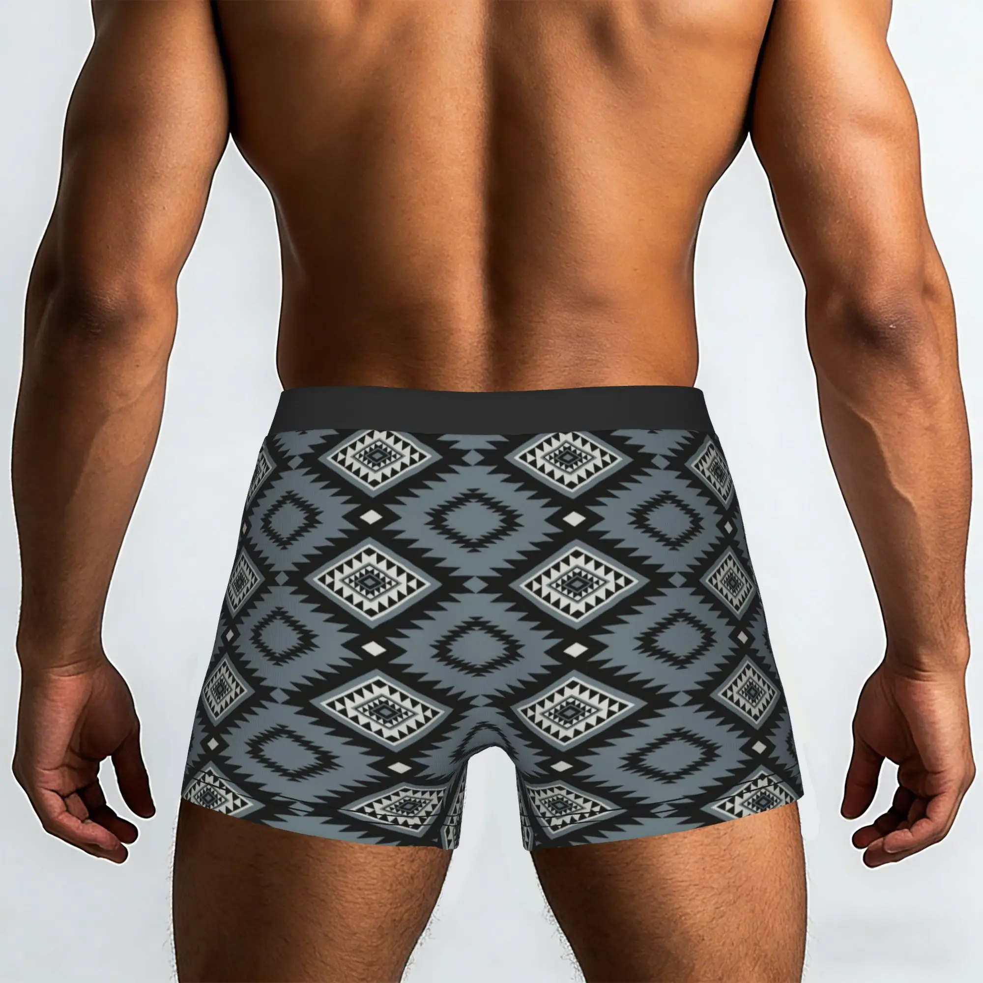 Customized Aztec Tribal Pattern Native American Indian Underwear Men Print  Boxer Briefs Shorts Panties Breathable Underpants