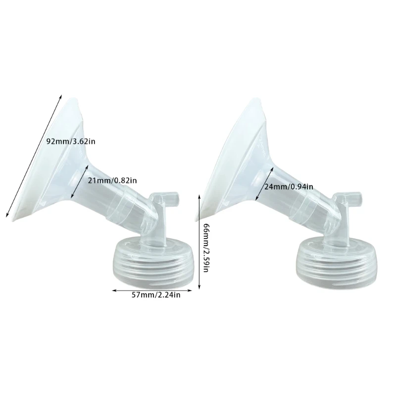 مجموعة شفة مضخة الرضاعة الطبيعية مقاس 21/24 مم وأجزاء وملحقات مضخة الثدي المتصلة