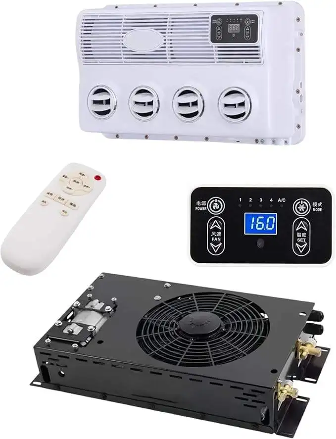 48V/24V/12V Hidden RV Air Conditioner, Quiet Split Parking AC for Campers, Trailers, Trucks, Vans and Engineering Vehicles