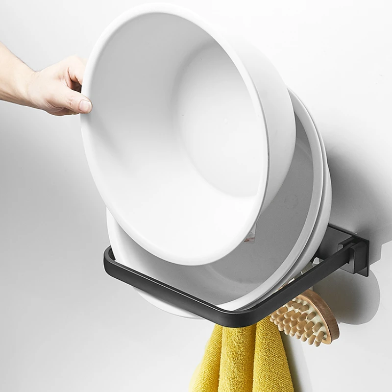 Bathroom basin rack storage non-punch toilet kitchen can be folded to put basins, washbasins, shelves wall hanging