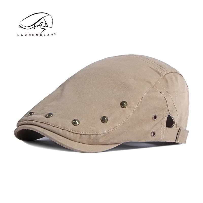 Casual Men Women Hats Retro Berets Cotton Visors Studs Hip Hop Flat Caps Artist Peaked Newsboy Cap