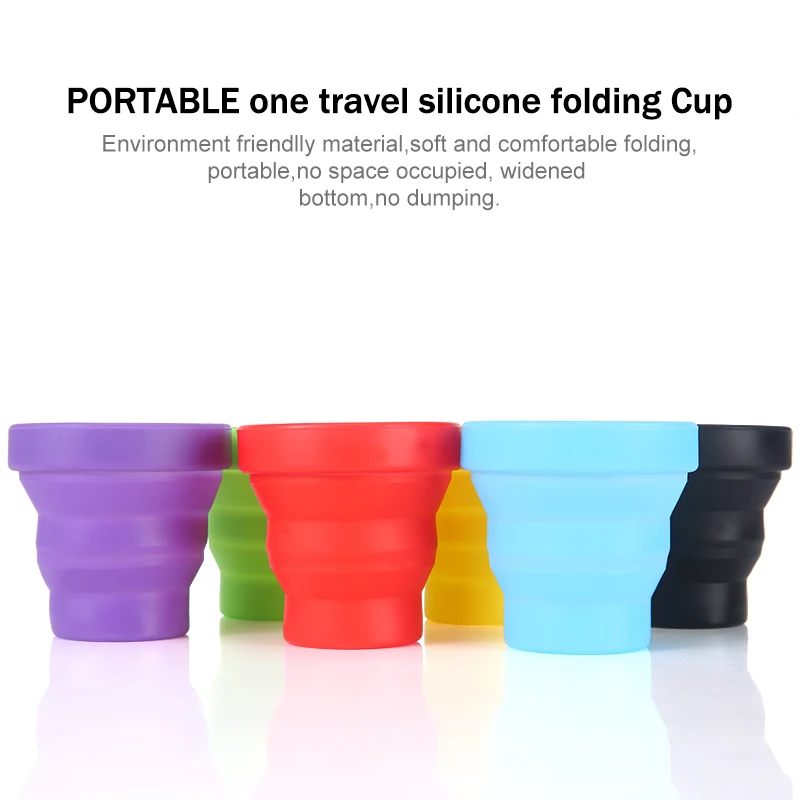 FAIS DU Folding Cup 200ml Silicone Water Cup Portable Silicone Retractable Coloured Environmental Outdoor Coffee Water Cup Tools