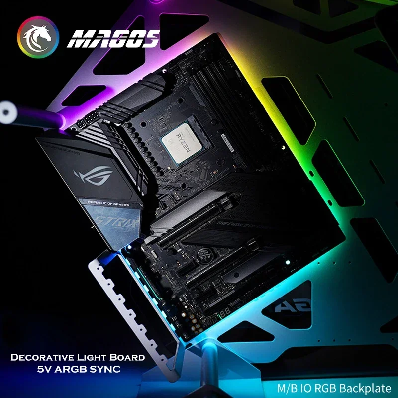 Dekoracyjna płytka oświetleniowa 5V ARGB SYNC, płyta główna M/B IO RGB Backplate, lampka podświetlająca płytę główną ATX Lighthouse Desktop — zdjęcie produktu 6