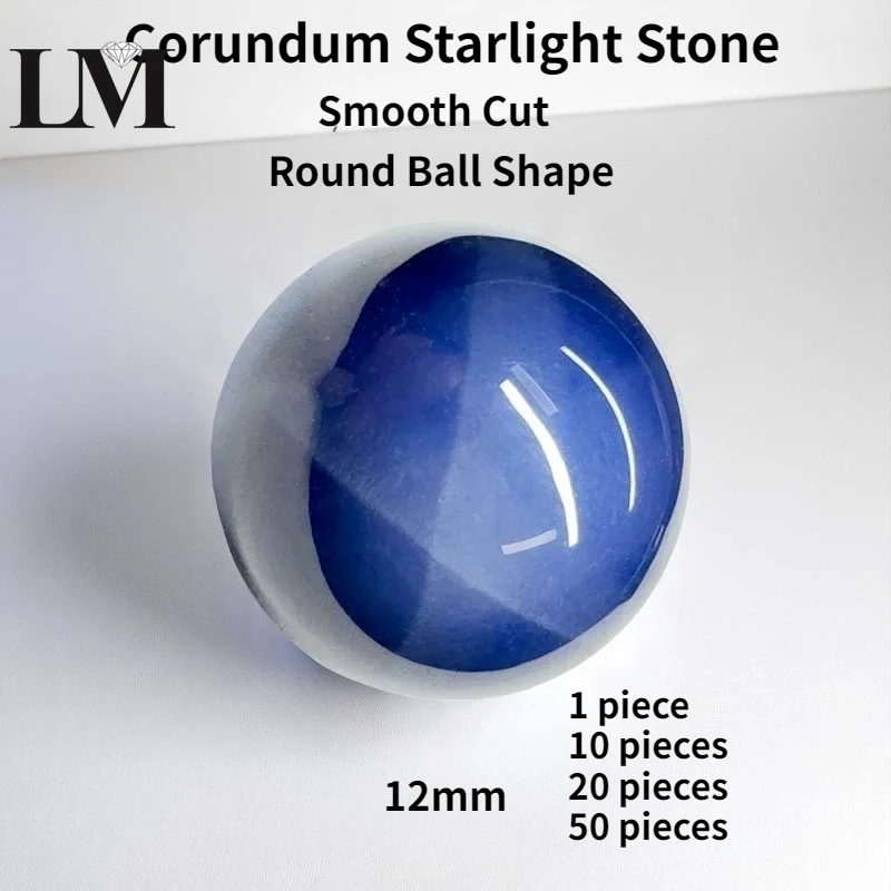 

Round Ball Shape Corundum Starlight Stone Smooth Cutting Cabochon Cut Gemstones Bead for Diy Czochralski method Material