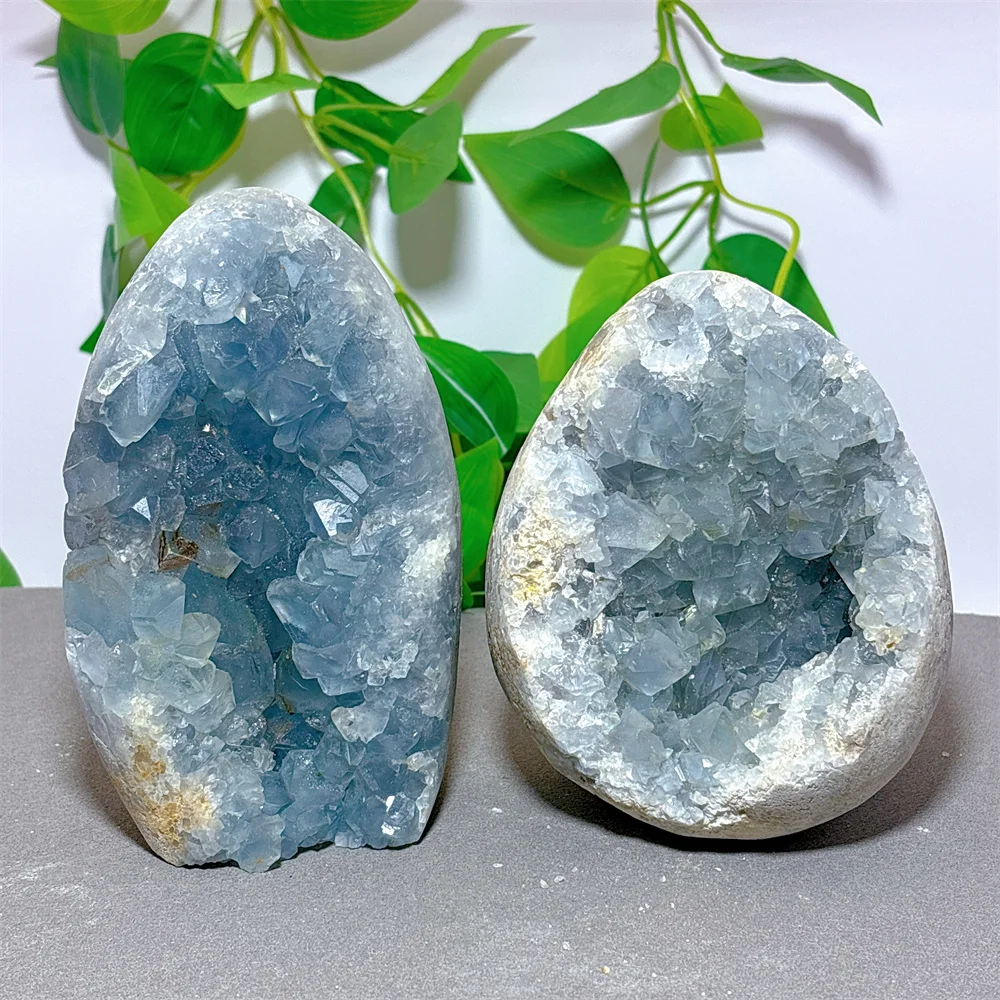 Imagem -04 - Cluster de Ovo Celestite Azul Pedra de Cristal Minerais de Quartzo Decoração Natural para Casa Artesanato Reiki Meditação de Cura Energética