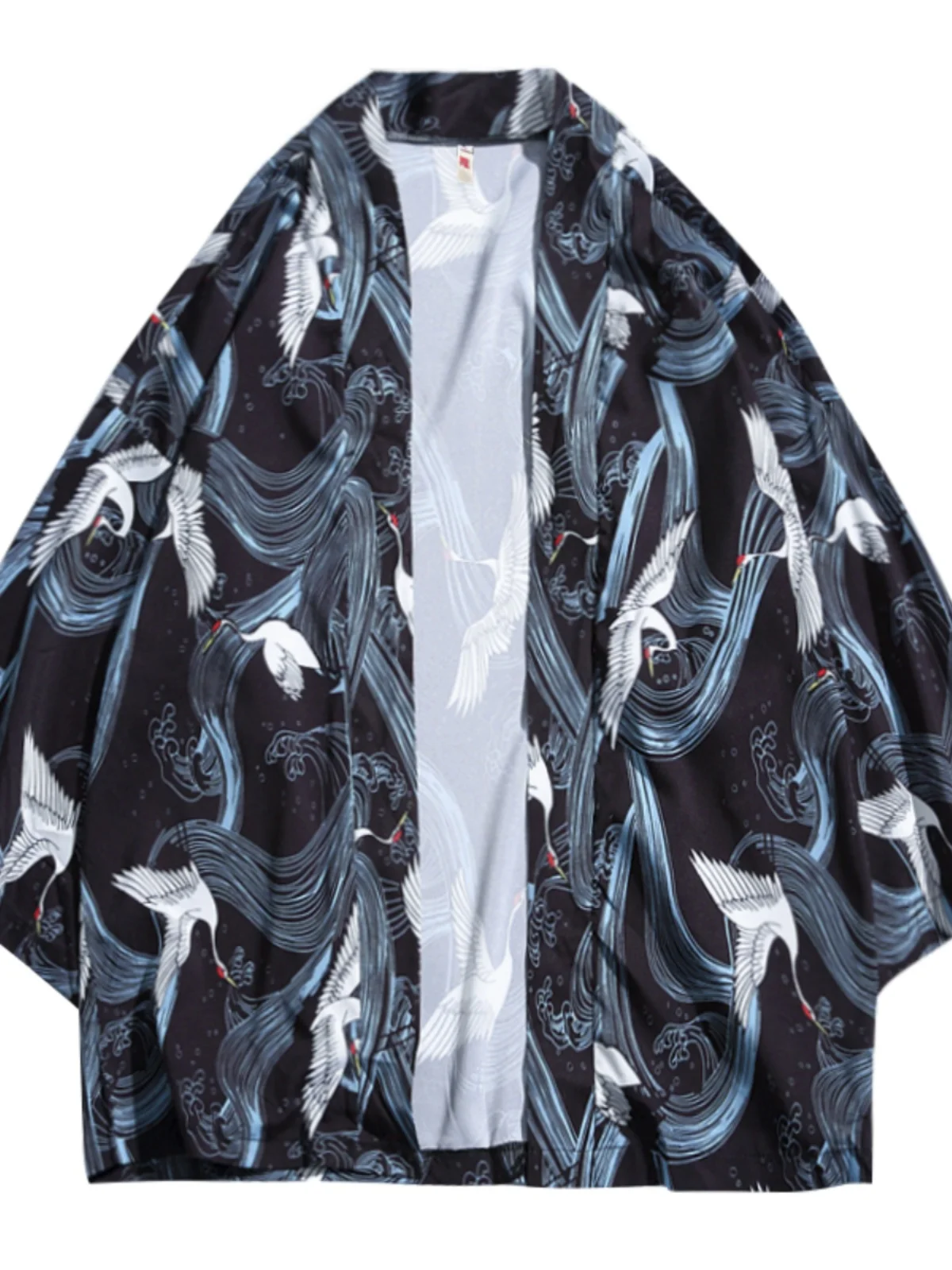Neuer chinesischer SLE-Druck Crane Floral f Sve Kimono für Männer und Frauen Sommer faionable Open Cardigan Loose Fit Jaet