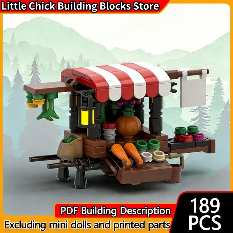 

Medieval Castle Model MOC Building Bricks Village Vegetable Stand Modular Technology Children Holiday Gifts Assemble Toys Suit