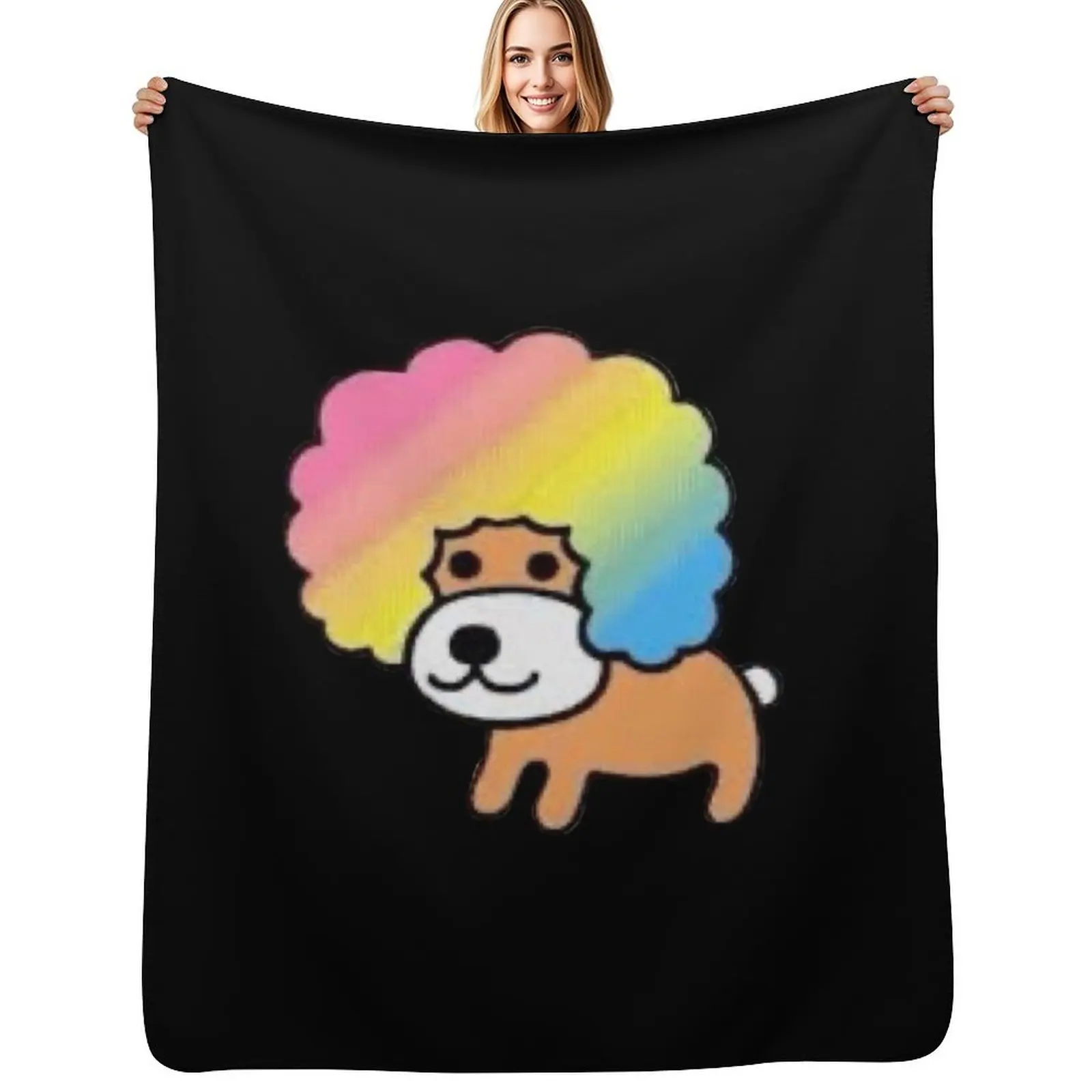 

Afro Ken Inspired Graphic Throw Blanket Fluffy Cozy Throw Blanket for Home Decor
