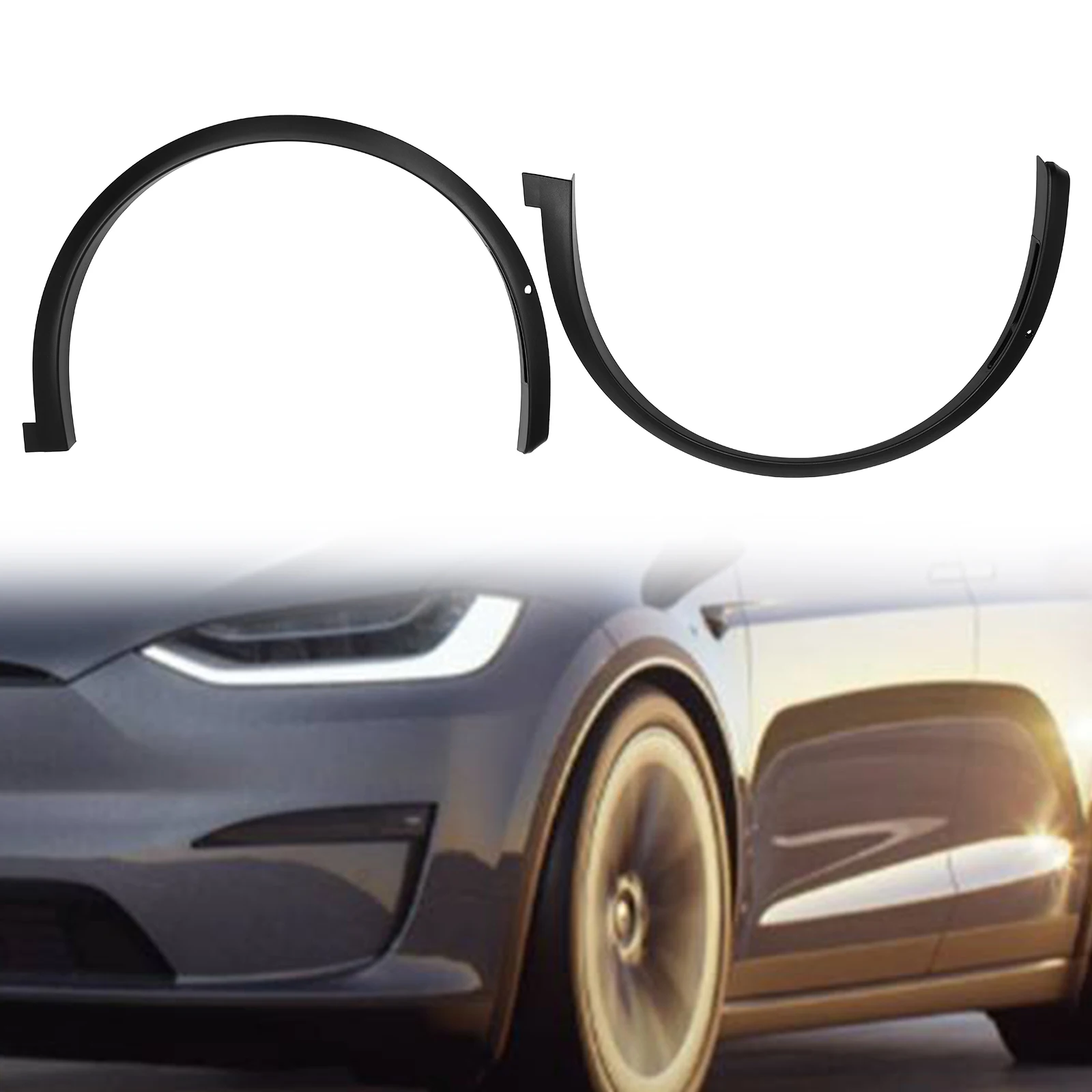 

For 2016-2021 Tesla Model X Front Right & Left Fenders Wheel Eyebrow Arch Trim Fender