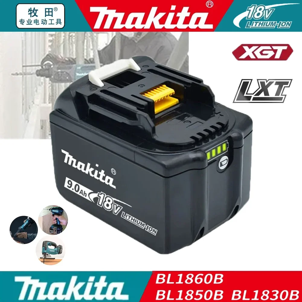 

Makita 18V Battery 9Ah LXT BL1860B BL1860 BL1850 BL1830 DHP482 RFX9 BL1815 LXT400 for Cordless Drills Replacement Li-ion Battery