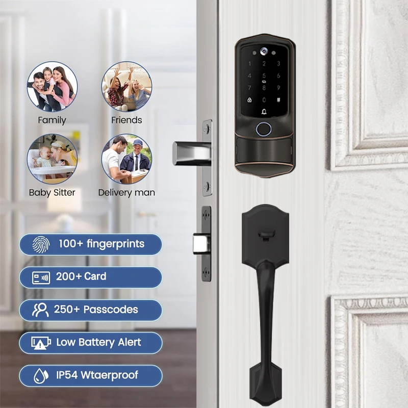 WIFI APP Steuerung Elektronische Tür Tastatur Riegel Fingerabdruck Smart Tür mit Griff