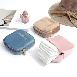 Portamonete per ragazze in velluto borsa portaoggetti per assorbenti igienici da donna borsa per cosmetici da viaggio rossetto portachiavi Organizer portafoglio carino Mini borsa